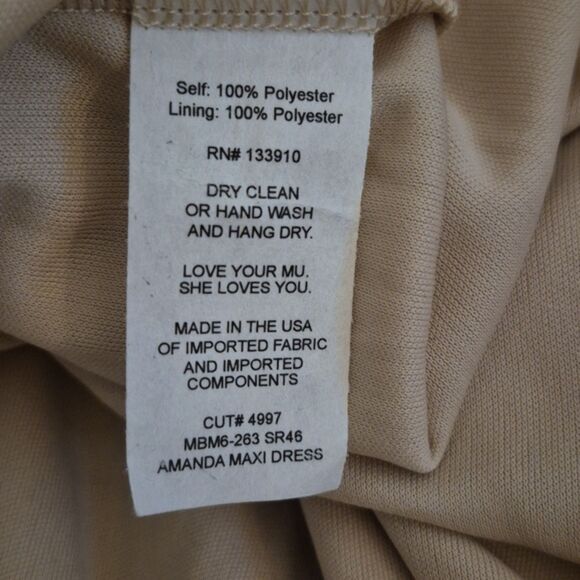 Show Me Your Mumu Amanda Maxi Dress XL Tan High Neck Empire Waist Open Back NWOT - Picture 6 of 10